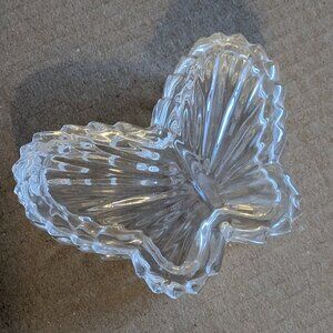Glass Crystal Butterfly Trinket Box